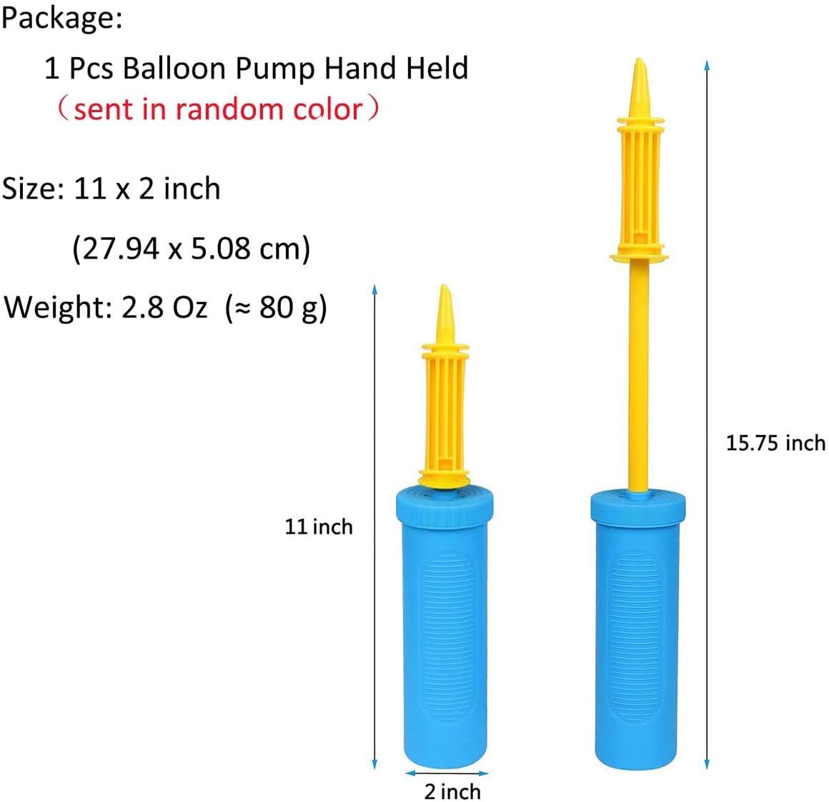 AEX Balloon Pump, Hand for Balloon Arch Kit Manual Balloon Pump, Perfect for Balloon Arch Fitness and Yoga Balls (Yellow) - Image 5