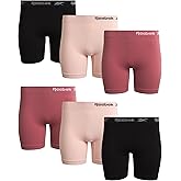 Reebok Womens Boyshorts Underwear - 6 Pack 6” Inseam Soft Stretch Seamless Boyshort Panties - Tagless Underwear for Women