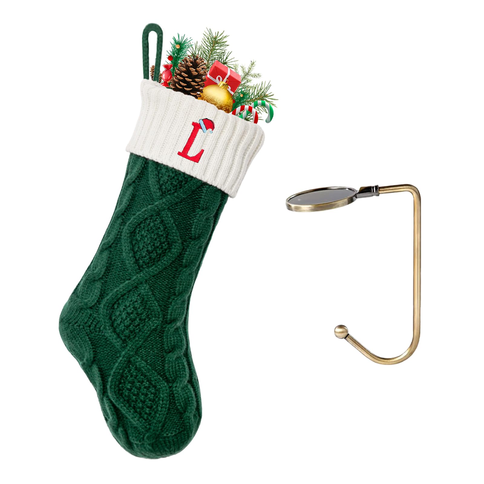 VRFASHION Christmas Stockings with Initials, Letter