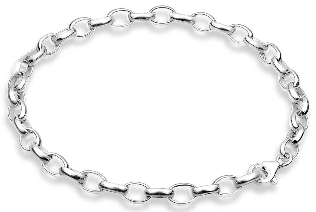 Nenalina Charm Carrier Bracelet, Fits All Standard Charms, Width 5 mm, Length Up to 22 Inches Adjustable 925 Sterling Silver - 873006-022