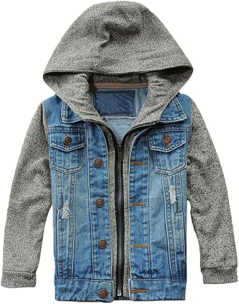 boys jean jacket with hoodie
