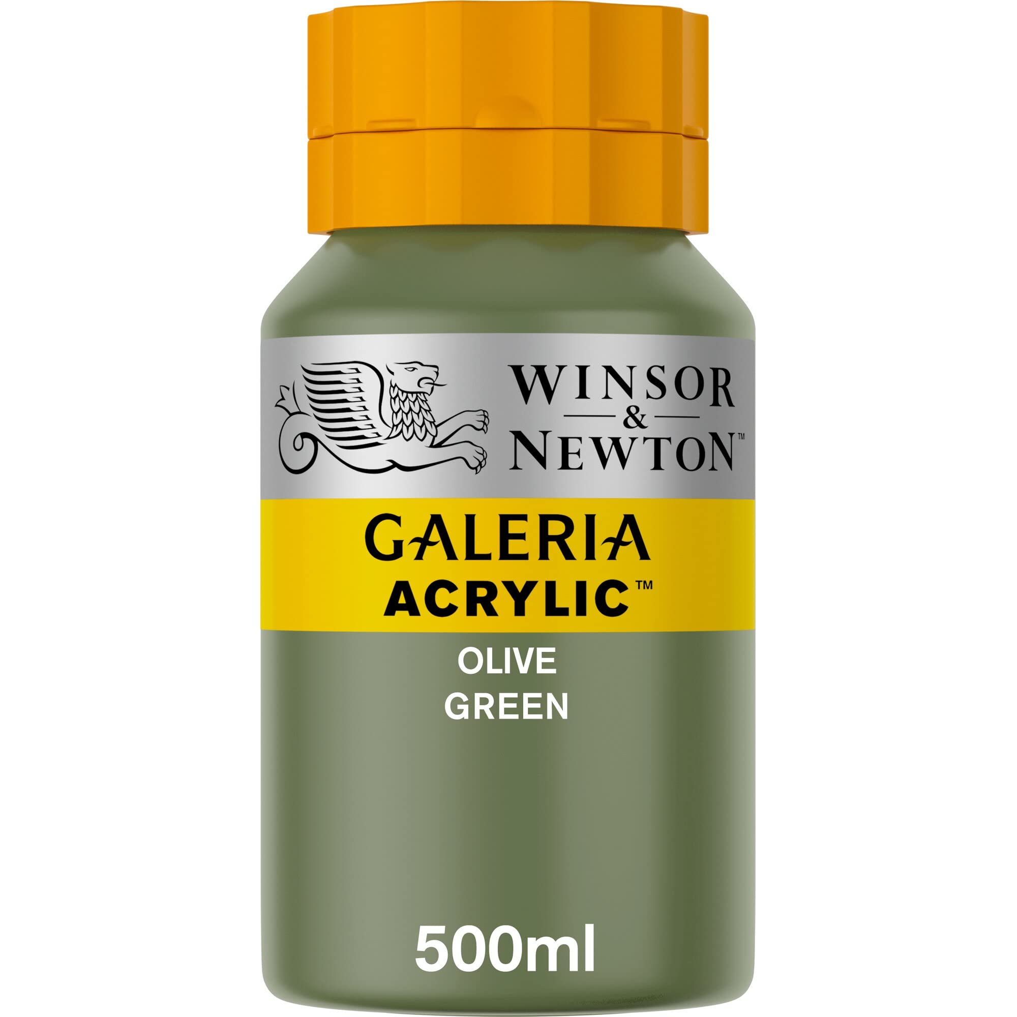 Winsor & Newton Series 1 500ml Bottle Galeria Acrylic Colour with Nozzle Cap - Olive Green,WN2150447 — image 1