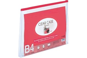 LIHITLAB LIHIT LAB Clear Case Zipper Case with Gusset, B4S Red F75SM Red