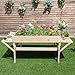 Giantex Garden Raised Bed Wood Flower Elevated Gardening Planter w/ 2 Side Platforms Plant Workstation