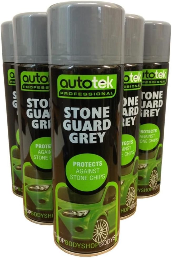 (PACK OF 5) 500ml Autotek Stone Guard GREY stone chip protection spray