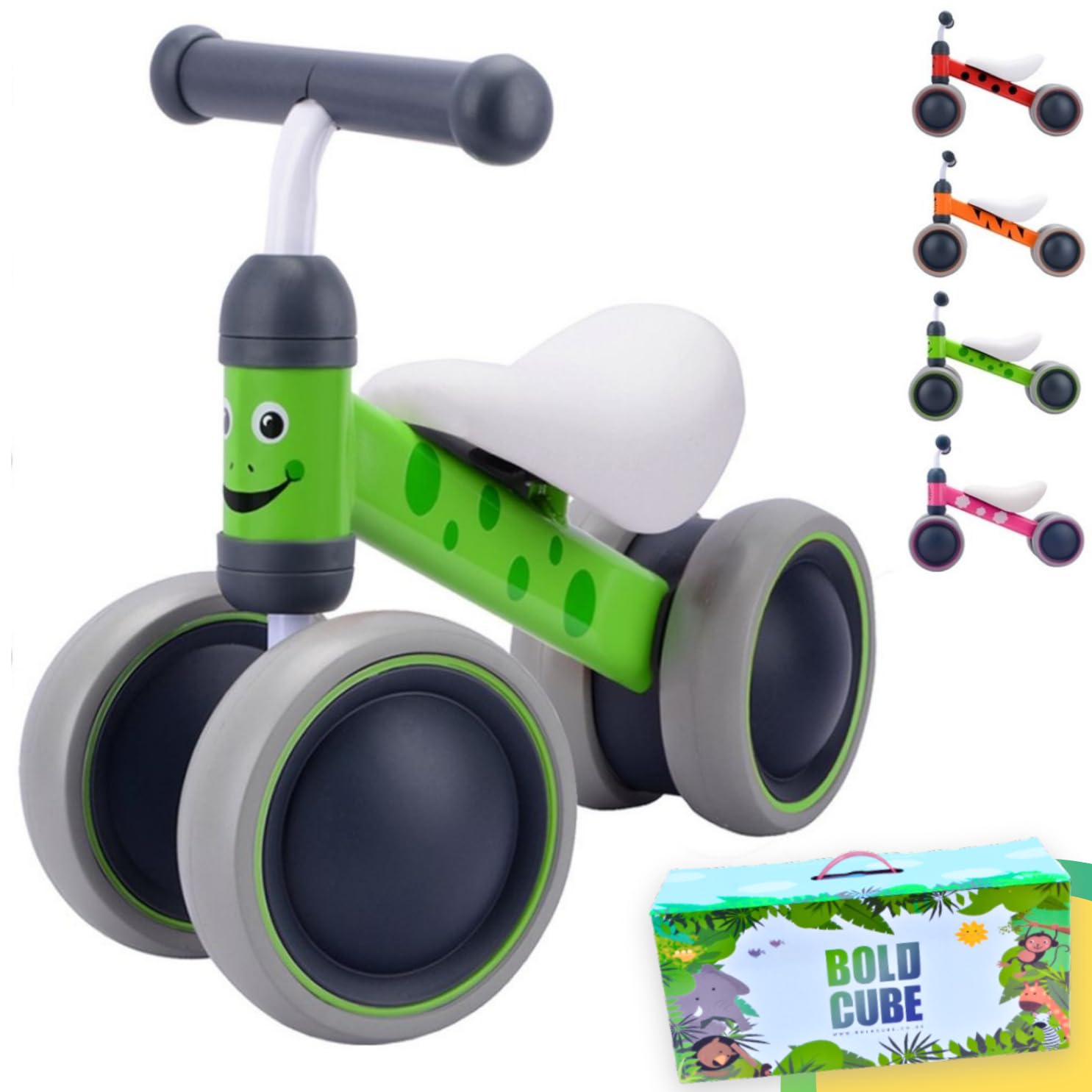 BOLDCUBE My First Bike Baby Balance Bike Greenhop 1 Year Old Baby Gifts Trike Garden Toys Toddler Push Ride On Walker with No Pedals 1st Birthday Present for Boys Girls Age from 6 Months Old