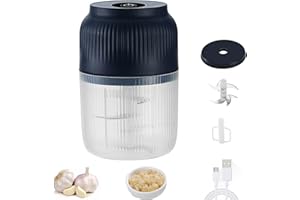 Electric Garlic Chopper, Mini Portable Veggie Chopper, 320ml Food Processor Cordless, Grinder Mincer Blender Kitchen Mixer, U