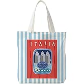 NATSUNO Canned Sardines Tote Bag,Fish Gifts for Women,Western Tote Bags for Women,Reusable Grocery Bags,Sardine Lover Gifts