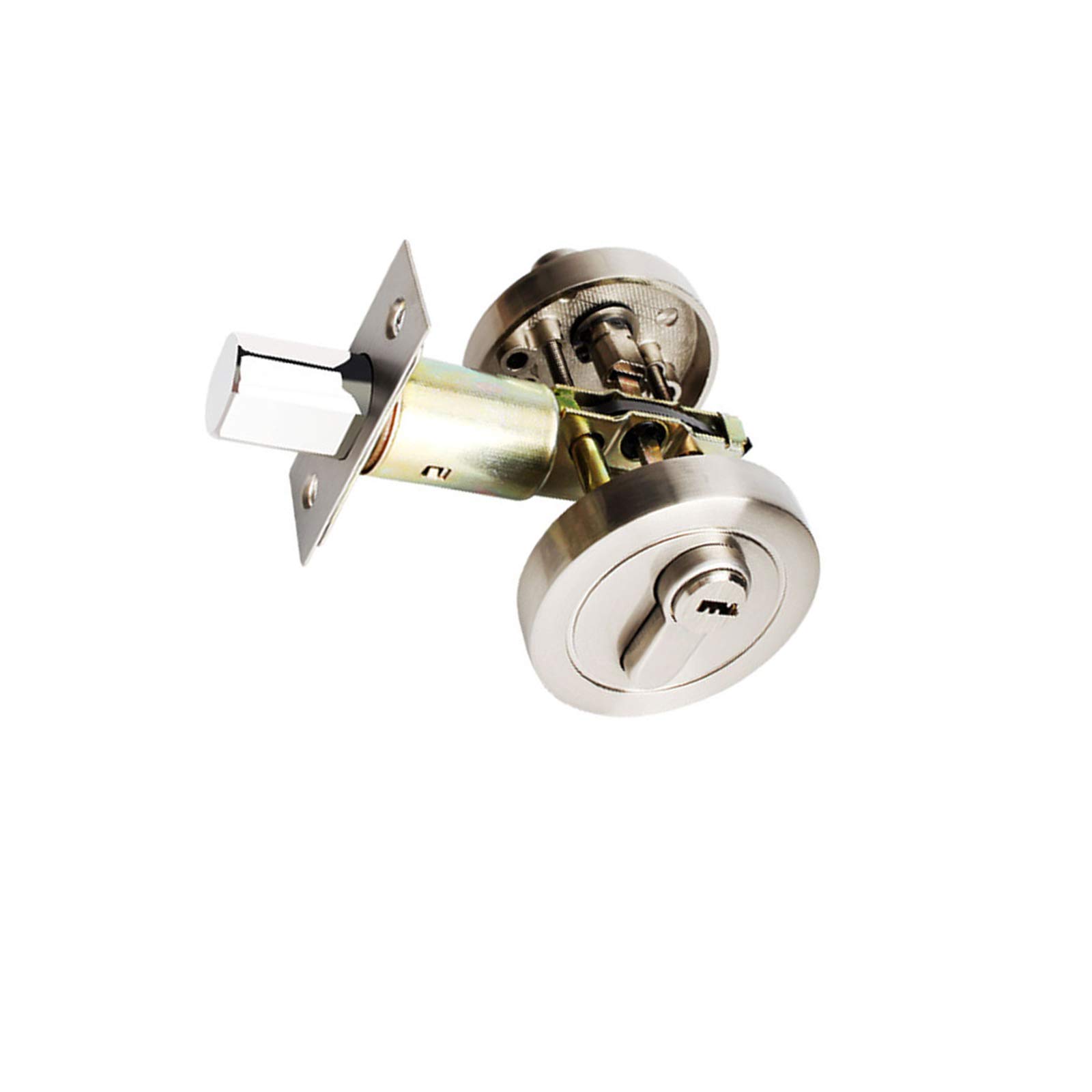 Deadbolt Home Door Cylinder Lock Night Latch, Zinc Alloy with Keys Re-Key Lock