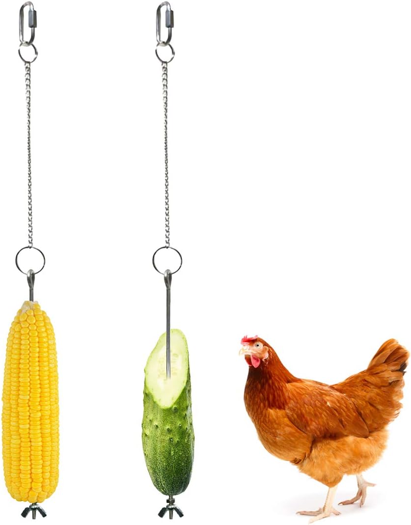 1 Set Hanging Feeder Toy for Hens, Chicken Veggies Skewer Fruit Holder