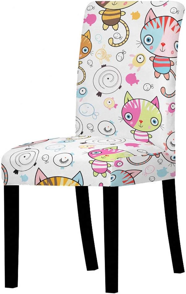 Stuhlhussen Esszimmerstuhl Schonbezüge - Cartoon Tier Mehrfarbigen