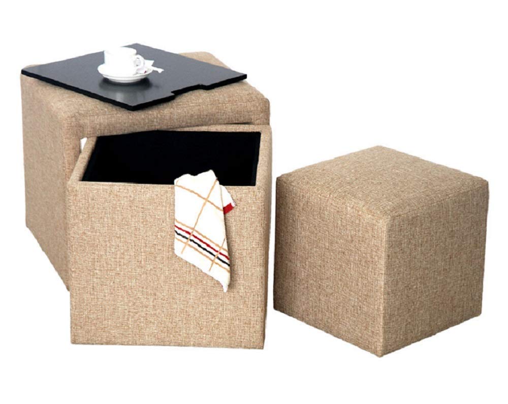Best beige square ottoman with storage