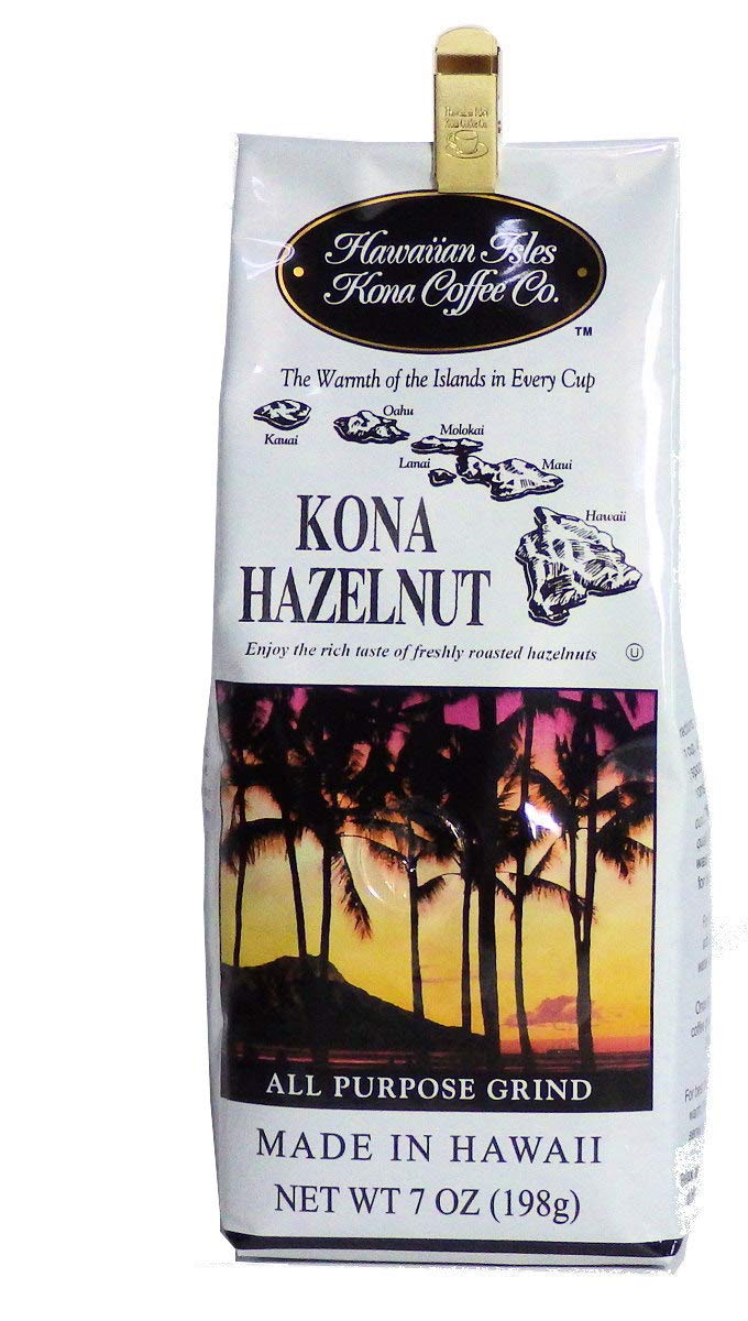 Amazon Com Hawaiian Isles Regular Coffee Kona Hazelnut 198gx1 Pieces Grocery Gourmet Food