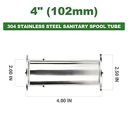 TAISHER 1PCS 304 Stainless Steel 2" Tri Clamp 64MM