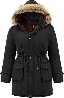 Womens Warm Winter Coats with Faux Fur 
