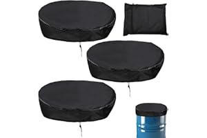 3pcs 55 Gallon Drum Cover, Waterproof Trash Can Covers Outdoor Stretchable 55 Gallon Barrel Lid Oxford Fabric with PU Coating