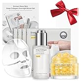 SUNGBOON EDITOR Winter Spa Skin Bundle | Glow Mist Gift Set | Deep Collagen Overnight Mask (4ea), Surface Line & Texture Care Serum & Retinol Capsule Cream | Valentines Day Gifts for Woman