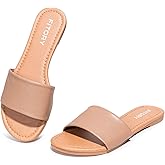 FITORY Women's Slide Sandals Fashion Round Toe With Classic Single Strap Slippers for Beach Size Size 6-11
