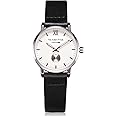 VICTORIA HYDE Retro Watches for Women Small Dial Analog Quartz Detachable Genuine Leather Strap Ladies Wristwatch Black