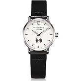 VICTORIA HYDE Retro Watches for Women Small Dial Analog Quartz Detachable Genuine Leather Strap Ladies Wristwatch Black
