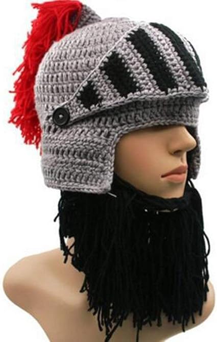 Demarkt Grappige Hoeden Romeinse Ridderhelm Muts Baardmuts Gebreide Muts Wollen Muts Baard Beanie Gebreide Muts Amazon Nl