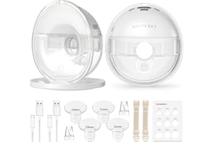 KISSBOBO Hands Free Breast Pump, Upgraded Wearable Double with 19 Levels 4 Modes of Strong Suction,Low Noise Pain Free,Electr