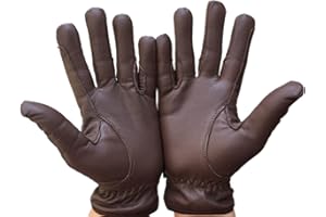 MUSTANG EQ Horse Riding Men's Gloves All Leather 100% Real Leather TAN, Dark Brown & Black Premium Quality Gents Equestrian Gloves
