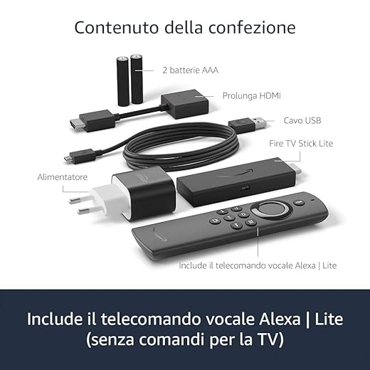 Ti presentiamo Fire TV Stick Lite con telecomando vocale Alexa | Lite (senza comandi per la TV), Streaming in HD, modello 2020