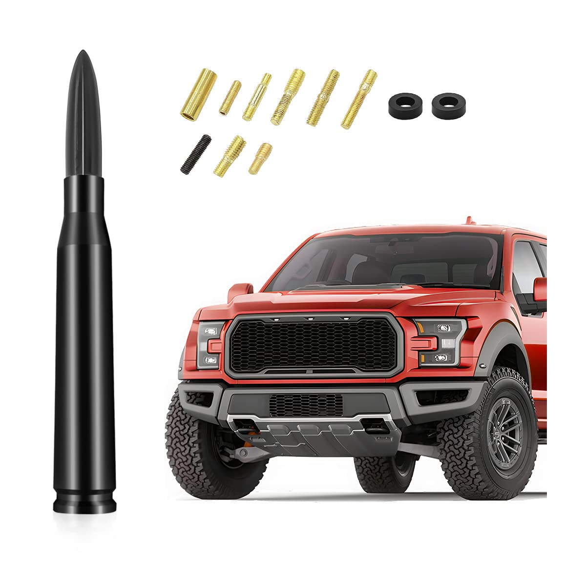 CGEAMDY Universal Car Antenna Replacement, Short 14 cm, Compatible with Most Cars Trucks SUVs, Black