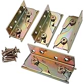 KASUNEN Bed Rail Brackets - Wooden Bed Frame Hardware - Heavy Duty Non-Mortise Bed Rail Fittings - Set of 4 (Screws Included)