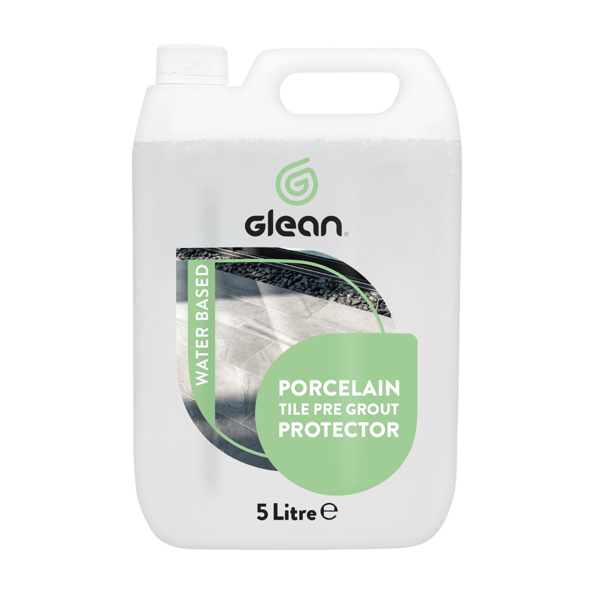 GLEAN Porcelain Tile Pre-Grout Protector | 5L | Protects Tiles & Paving from Stains left by Grout, Cement & Organic Matter | Water-Based, Breathable Finish | Interior & Exterior Use Stain Blocker