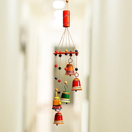 ExclusiveLane Home Decorative Metal Hanging Bells Wind Chimes (9.9 cm x 9.9 cm x 54.1 cm)