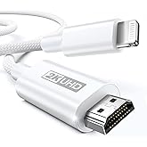 Apple MFi Certified Lightning to HDMI Cable Adapter [6.6 FT], Nylon Braided 2K@60Hz iPhone to HDMI Converter for TV/Monitor/Projector, Lightning Digital AV Adapter for iPhone iPad iPod