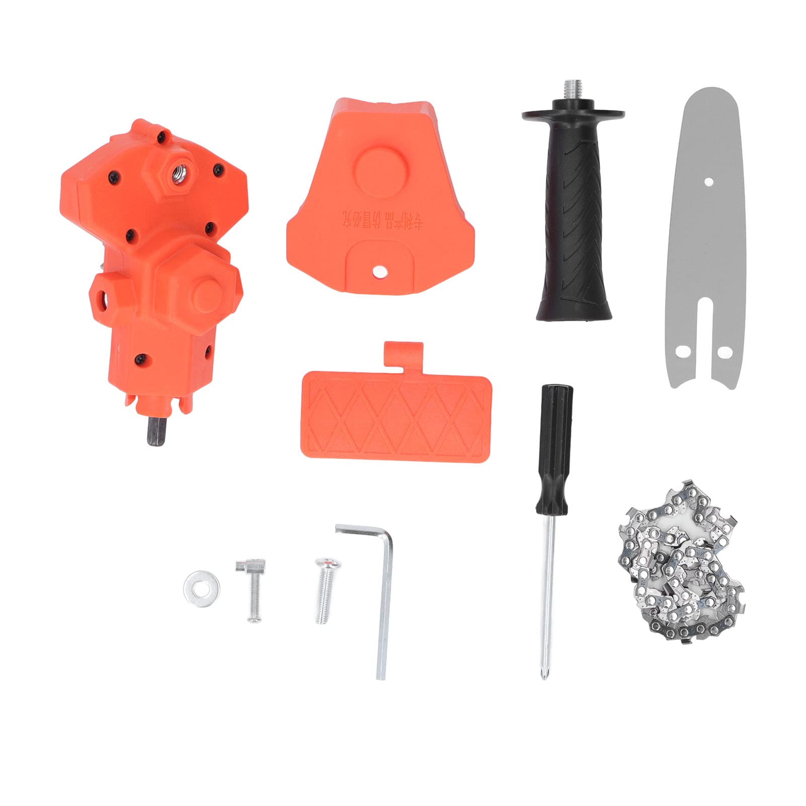 Electric Drill to Chainsaw Adapter Portable Drill-Powered Chainsaw Conversion Kit for Corded & Cordless Drills, Orange Chainsaw Attachment for Wood Cutting