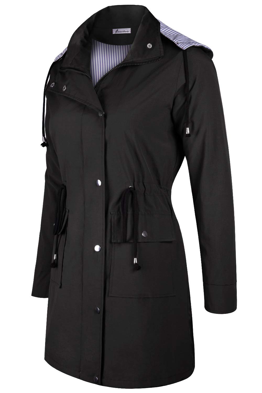 Twinklady Rain Jacket Women Windbreaker Striped Climbing Raincoats