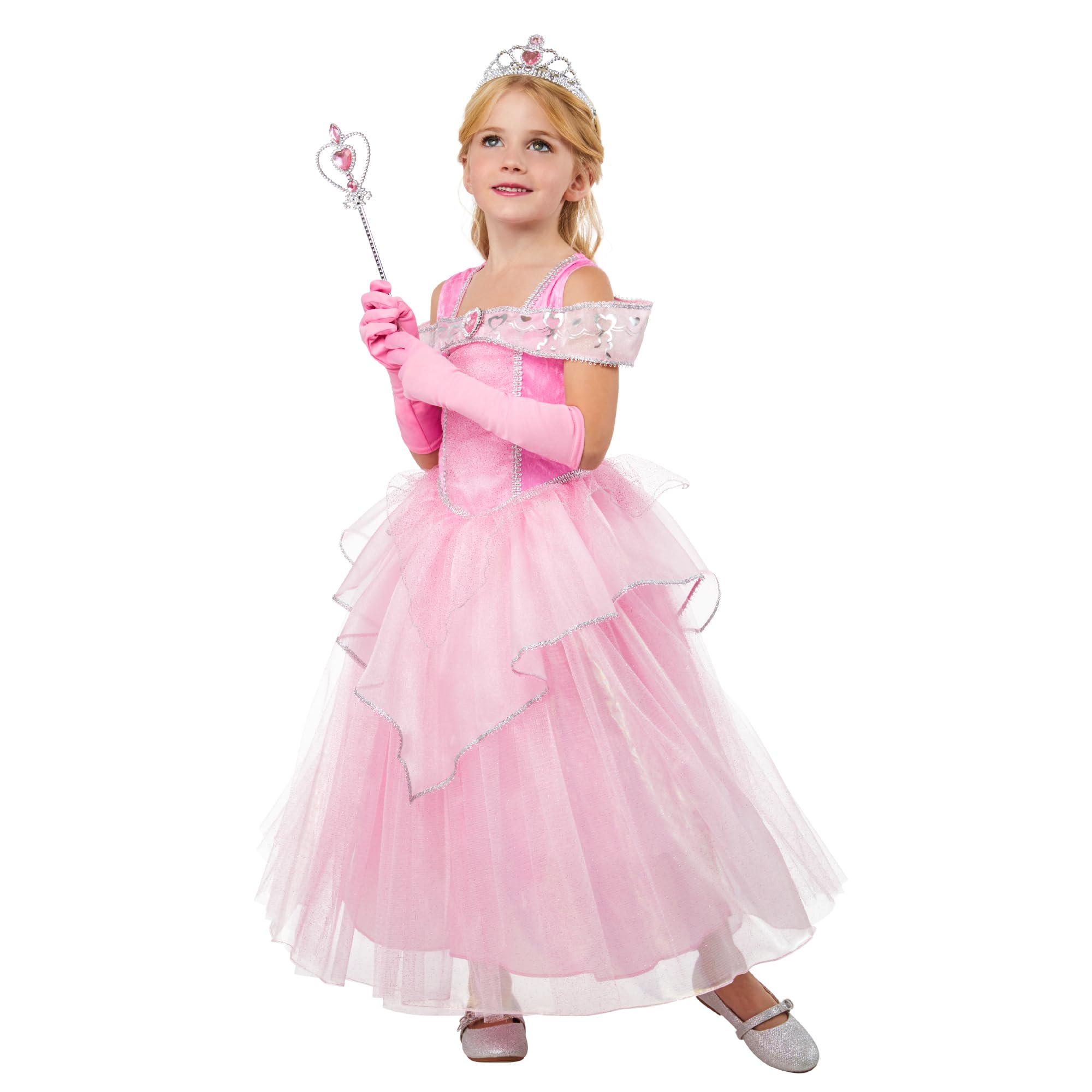 Bristol Novelty 3016307-8000 Pink Princess Costume, Girls, Blue, 7-8 Years Halloween