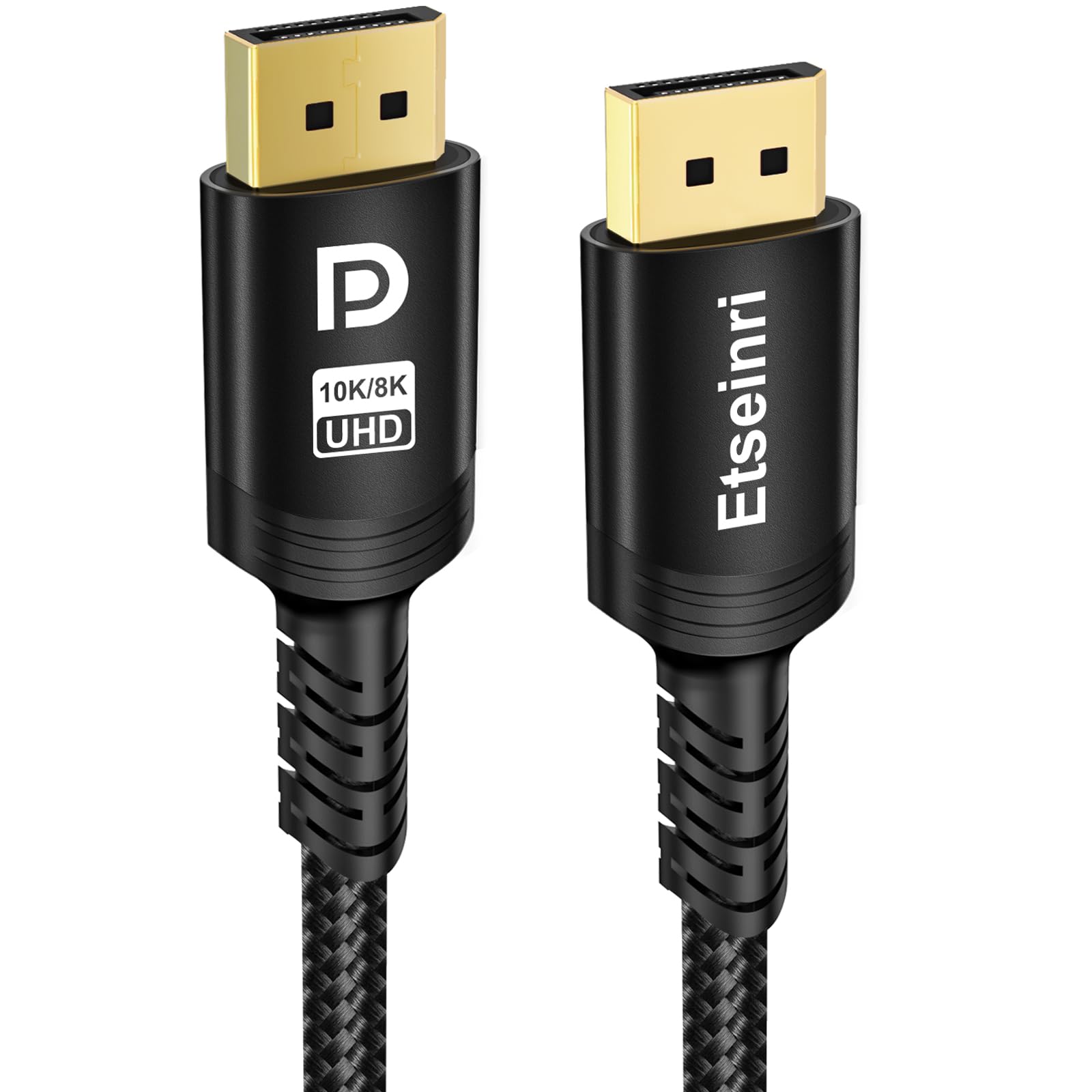 Etseinri DisplayPort Cable 240Hz 2M, DisplayPort Cable 8K 60Hz 4K 4K 240Hz 165Hz 144Hz 120Hz, DP to DP Cord Support HDCP2.3 DSC1.2 HDR10 G-Sync & FreeSync Display Lead for Gaming Monitor PC HDTV
