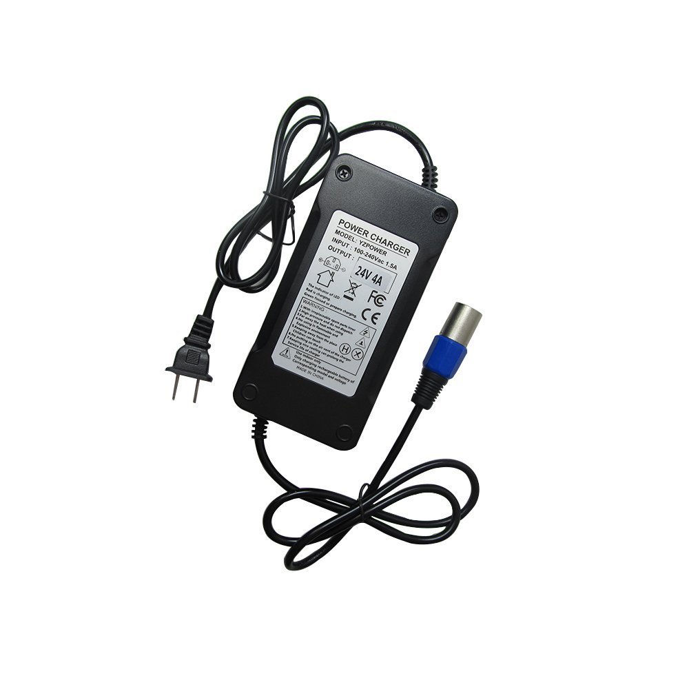 Abakoo 24V 4A Battery Charger for Jazzy,Go-Go Pride Ezip 400 500 650 750 900 Mountain Trailz IZIP I25 IZIP I300 IZIP I350 IZIP I500 Mpv5 Mpv4 Pronto m41