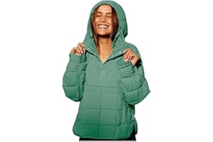 Feunu Puffer Pullover Jacket Womens Quilted Lightweight Jacket Dolman Hoodies Padded Coat Warm Winter Down Jackets Outwear