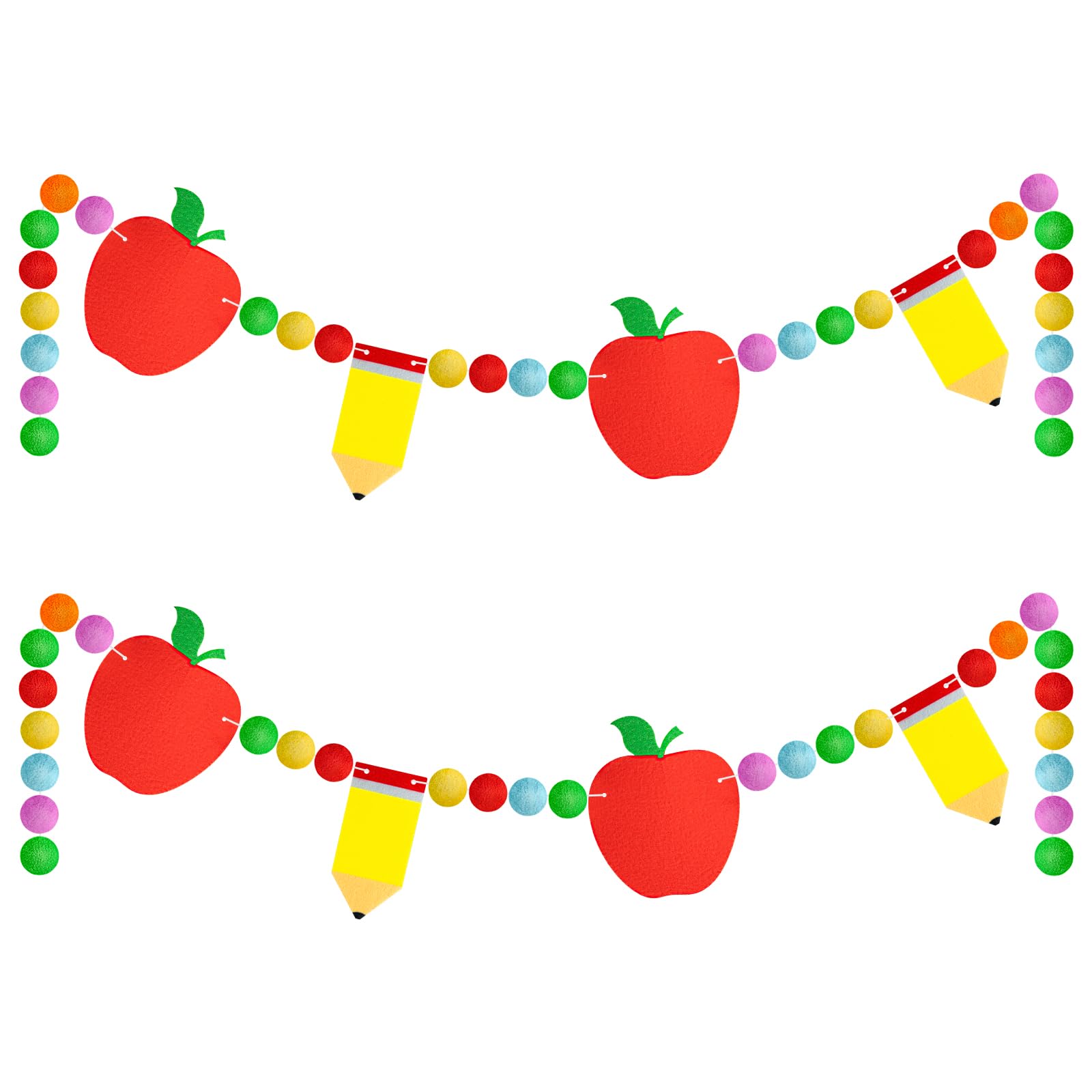 Photo 1 of 8.2 Ft Back to School Felt Banner Cute Crayons Garland Colorful Pompom Hanging Banner for Kindergarten First Day of School Classroom Home Wall