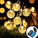 easyDecor [18650 Rechargeable Battery Included] Globe Battery Operated String Lights 30 LED Automatic Timer 8 Mode Crystal Ball Christmas Lights for Xmas Garden Outdoor Holiday Decoration (WarmWhite)