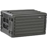 SKB Cases 1SKB-R6S Roto-Molded 6U Shallow Rack, Rubber Gasket Waterproof Seals, Interlocking Stacking Ribs, Recessed Latches, Heavy-Duty Flush Carry Handles, Shock Absorbing Rubber Feet