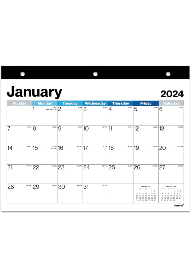 Amazon.com : 2024 calendar 12 months student calendar/planner for 3-ring  binder, desk, or wall -v006 : office products
