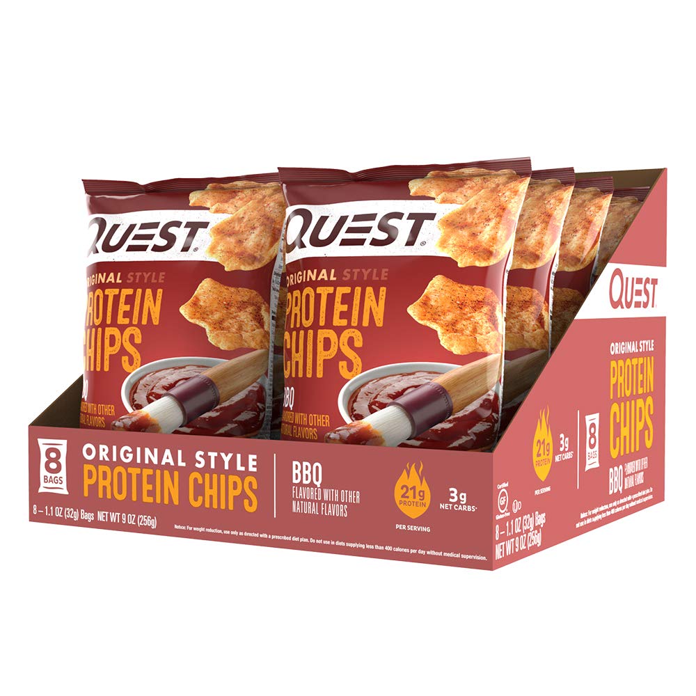 Quest Nutrition Protein Chips, BBQ, 21g Protein, 3g Net Carbs, 130 Cals