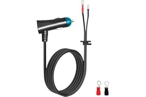 JACENERGY 12V Thermoelectric Cooler Power Cord Replacement for Coleman Cooler Parts Replacement Coleman Cooler Plug, 9.8 ft Cooler Cord w/Fuse, Plug-in Car 12V Cooler Power,Elbow Cigarette Lighter