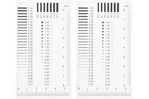 Amosfun 2Pcs Transparent Crack Comparator Gauge Defects Measuring Tool for Flaw Detection and Line Measurement Manufacturing Construction