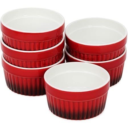 com-four® 6x Tazón de aleta de ragú - Moldes para horno en rojo ...