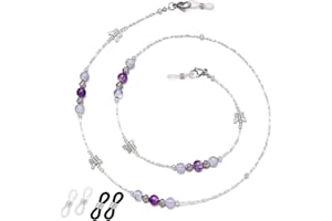 ERNAULO Glasses Chain for Women Eyeglass Chain Eye Glasses Holders Around Neck Beaded Eyeglass Chains for Women