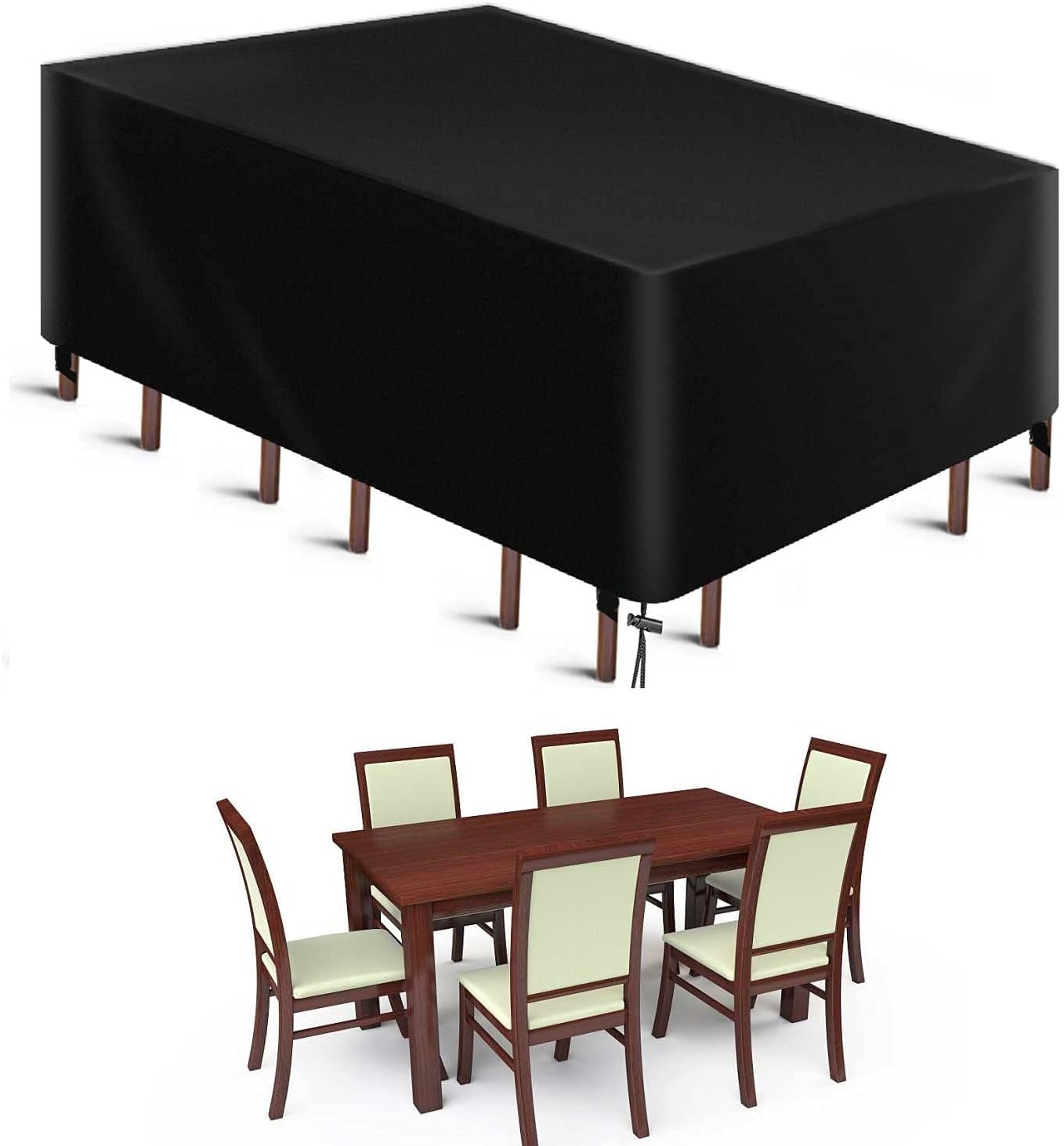 BRIT VOYAGER Garden Furniture Covers, Heavy Duty 420D Oxford Fabric Outdoor Table Cover, Rattan Patio Furniture Cover Waterproof, Anti-UV (250 * 210 * 90 cm)