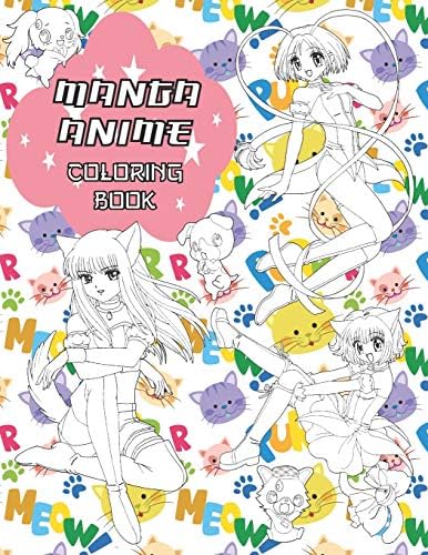Manga Anime Coloring Book: Coloring Book with Cute Kawaii Girls, Fun Female Japanese Cartoons
